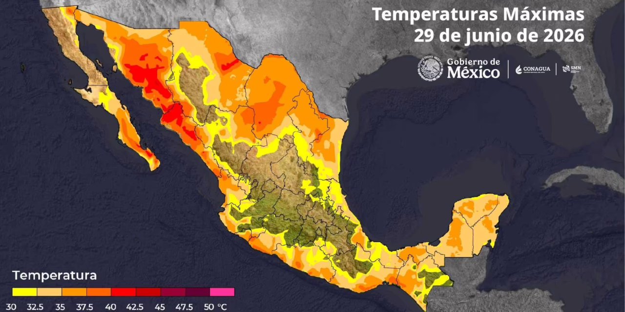 Se prevén temperaturas de 40 a 45 °C en Baja California Sur, Sonora (centro y sur), Sinaloa (norte) y Chihuahua (este).