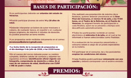 Abre SECVER convocatoria para el segundo concurso Jóvenes por el Bolero: Veracruz