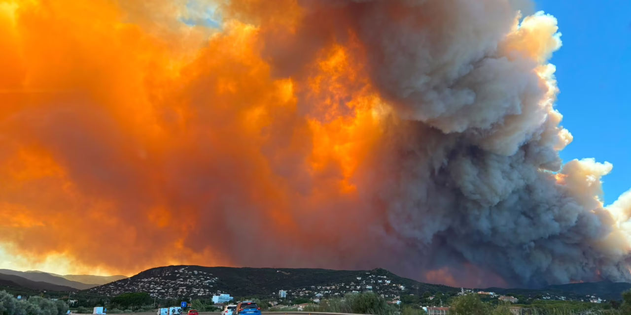 Video: Enorme incendio forestal originado la mañana de este viernes en el municipio en Girona,  España