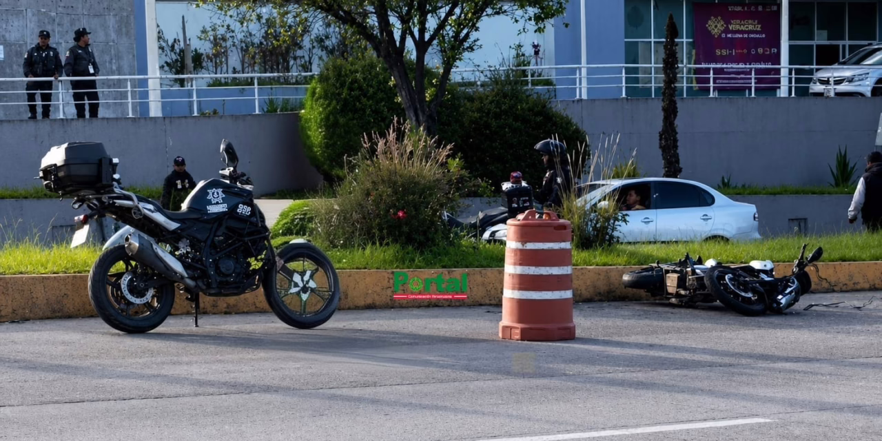 Motociclistas lesionado a la altura del Velódromo de Xalapa