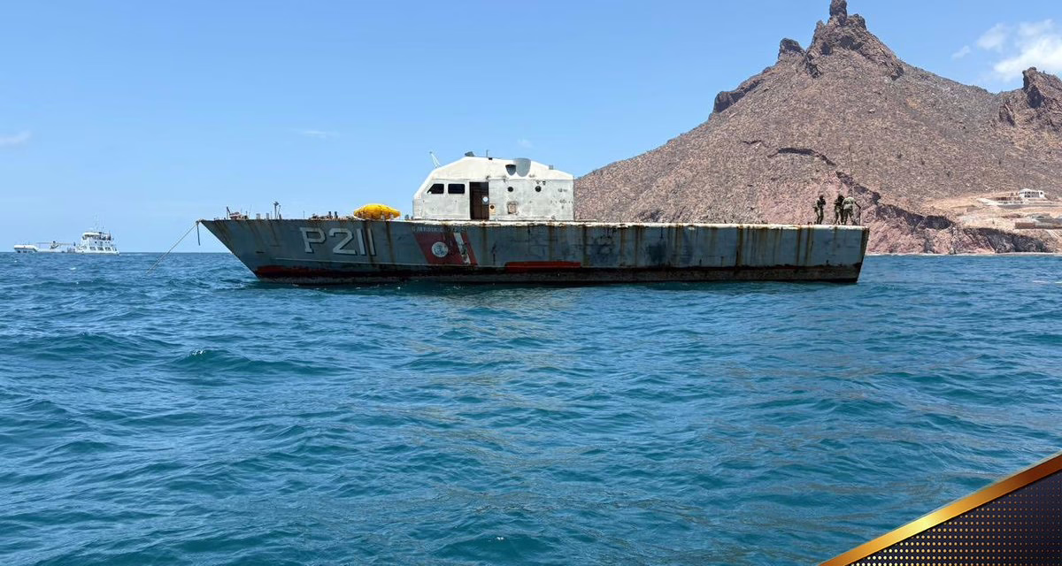 El exbuque “Mariscal” inicia nueva misión: es hundido en el Golfo de California para crear un arrecife artificial