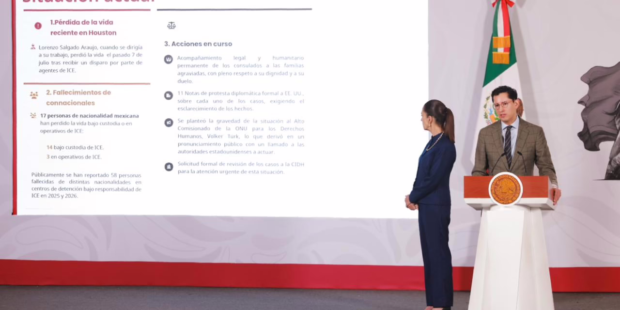 SRE denunciará casos de mexicanos fallecidos en operativos de ICE en Estados Unidos
