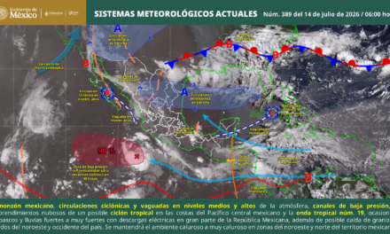 LLUVIAS MUY FUERTES EN SONORA, CHIHUAHUA, COAHUILA, SINALOA, DURANGO, JALISCO, COLIMA, MICHOACÁN, OAXACA, CHIAPAS Y VERACRUZ
