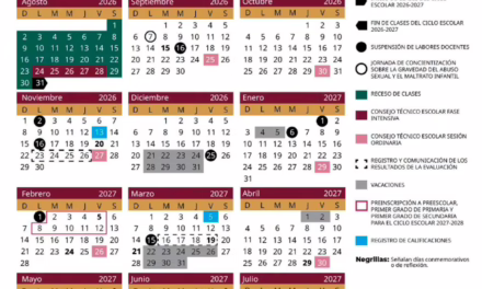 Da a conocer SEV Calendario Escolar 2026-2027; inicia el 31 de agosto