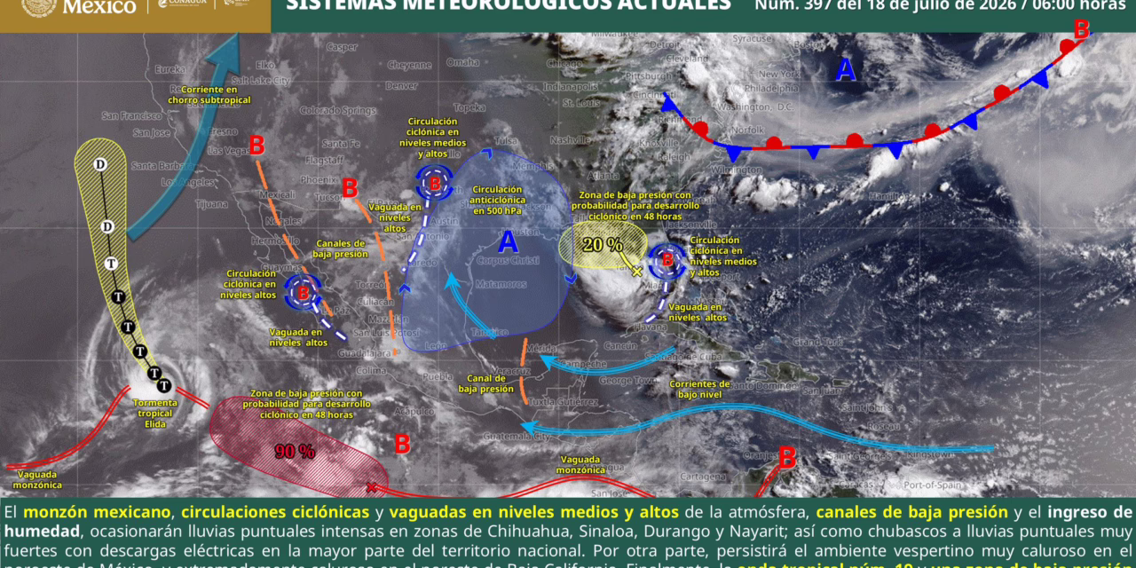 LLUVIAS PUNTUALES INTENSAS EN CHIHUAHUA, DURANGO, SINALOA Y NAYARIT