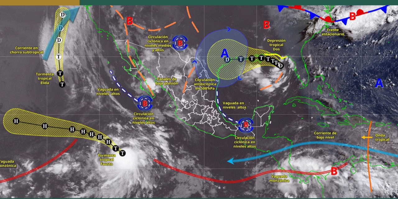 PARA HOY SE PRONOSTICAN LLUVIAS PUNTUALES INTENSAS EN REGIONES DE SONORA Y CHIHUAHUA
