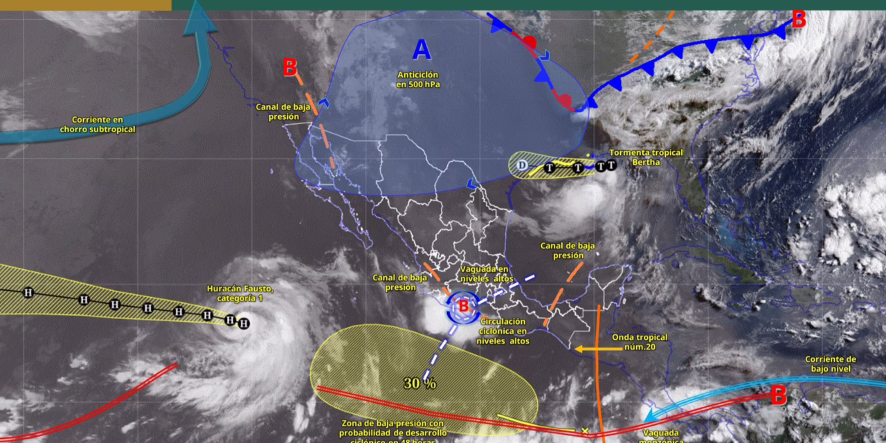 LLUVIAS PUNTUALES MUY FUERTES EN JALISCO, COLIMA, MICHOACÁN Y GUERRERO