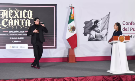 “El Bogueto” promueve ‘México Canta 2026’ durante la conferencia de Claudia Sheinbaum
