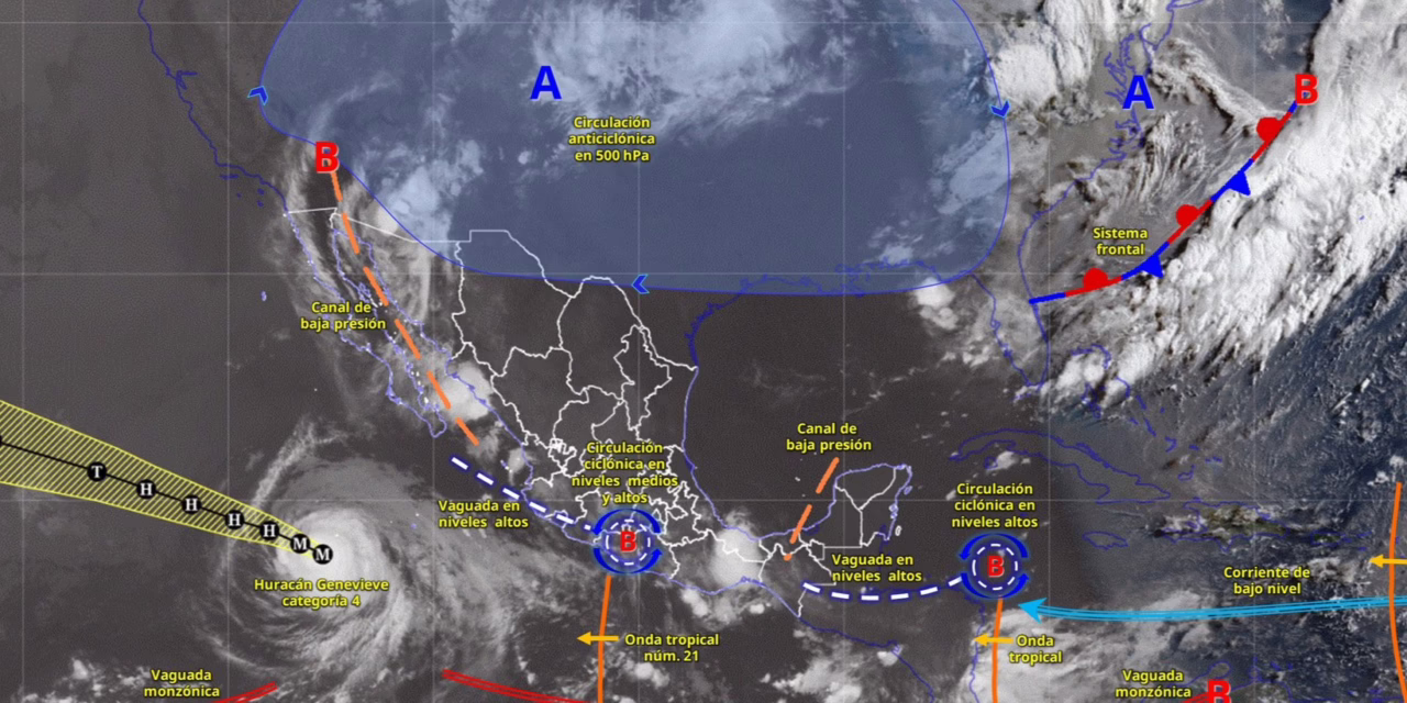LLUVIAS PUNTUALES INTENSAS EN JALISCO, COLIMA, MICHOACÁN, GUERRERO Y OAXACA