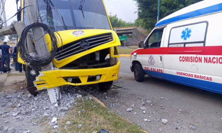 Choque de camión urbano contra poste moviliza a cuerpos de emergencia en Arco Sur