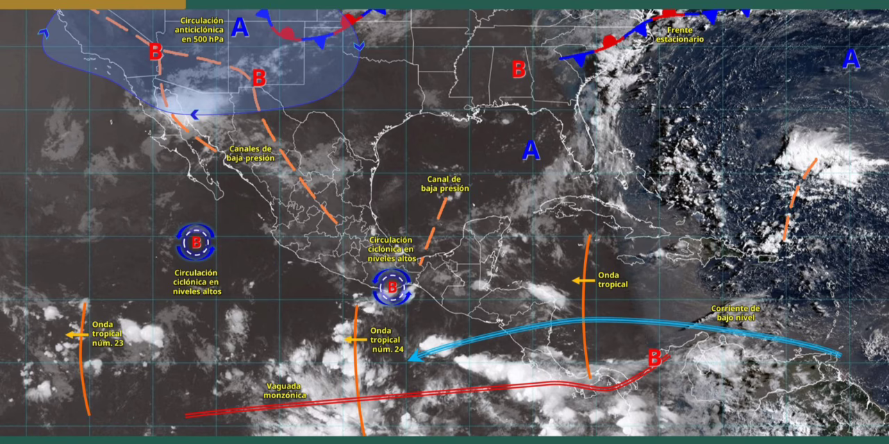 LLUVIAS PUNTUALES MUY FUERTES EN ZONAS DEL NORTE DEL PAÍS Y EL LITORAL DEL PACÍFICO MEXICANO